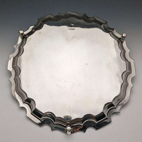 1929년 영국 빈티지 순은(925 실버) 살바, 지름 26cm, 521g, 워커 앤 홀(Walker & Hall)