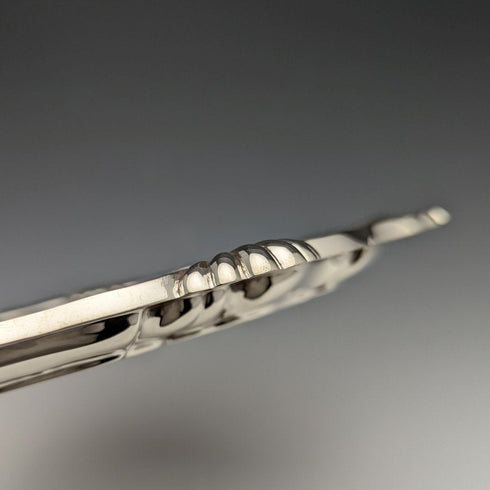 1905 British Antique Pure Silver (925 Silver) Card Tray Diameter 25.5cm 397g