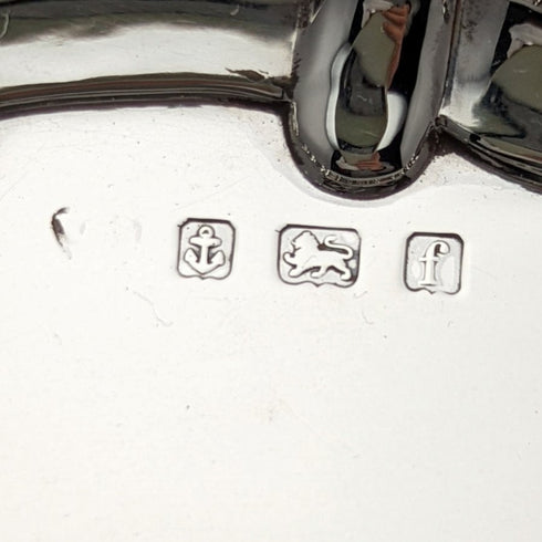 1905 British Antique Pure Silver (925 Silver) Card Tray Diameter 25.5cm 397g