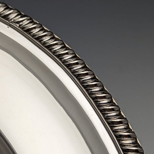 1928 年英國復古純銀(925 銀)餐盤直徑 23.5cm 496g Walker&Hall