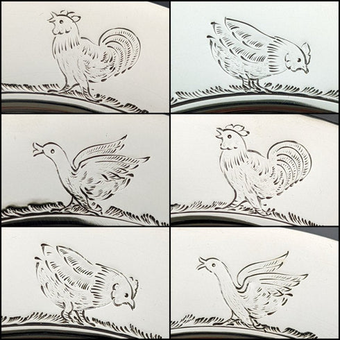 1940年頃 英国ヴィンテージ 純銀製ディッシュ&スプーン 直径17.5cm 計245g Finningans ケース入り