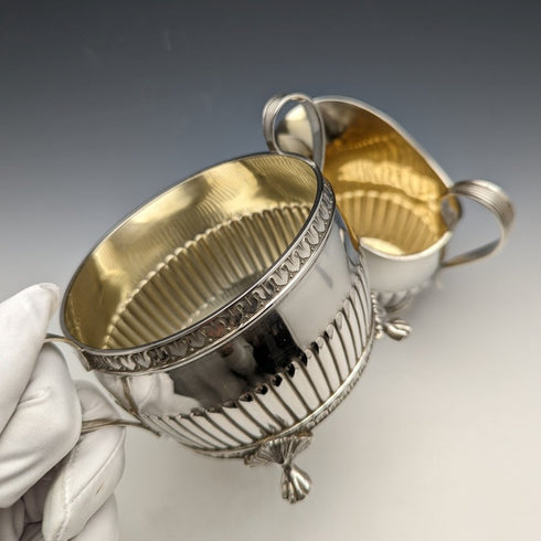 1909 古董瑞典純銀(800 銀)糖罐和奶油罐套裝總 367 克