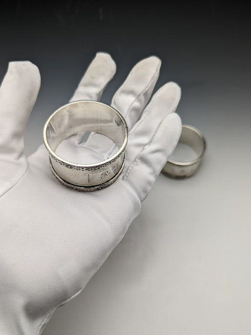 1960年前後英國復古純銀(925銀)餐巾環一對WH曼頓盒裝