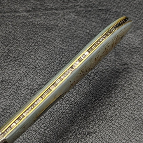 1895 年英國古董白珍珠貝殼手柄純銀刀片折疊筆刀 Mappin Brothers