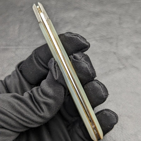 1926 年英國復古白珍珠貝殼手柄純銀刀片折疊筆刀 Harrison Fisher