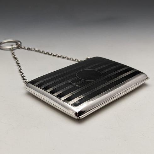 1913年 英国アンティーク 純銀チェーン付きカードケース 73g William Henry Sparrow