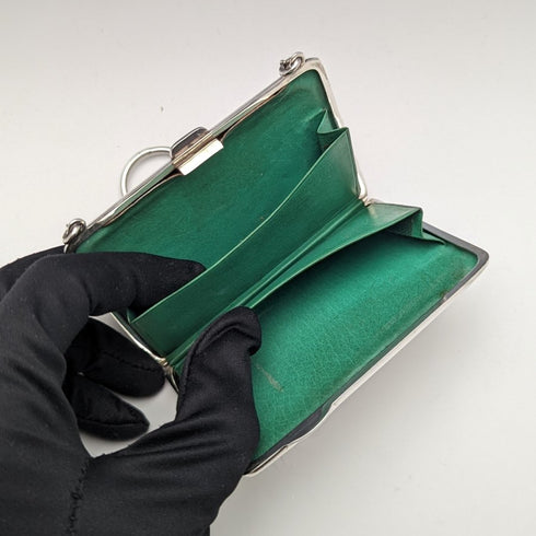 1913年 英国アンティーク 純銀チェーン付きカードケース 73g William Henry Sparrow