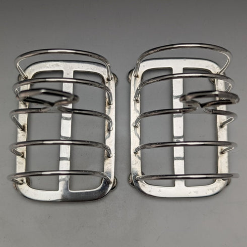 1921 British Antique Pure Silver (925 Silver) Toast Rack Pair Total 216g Hukin & Heath