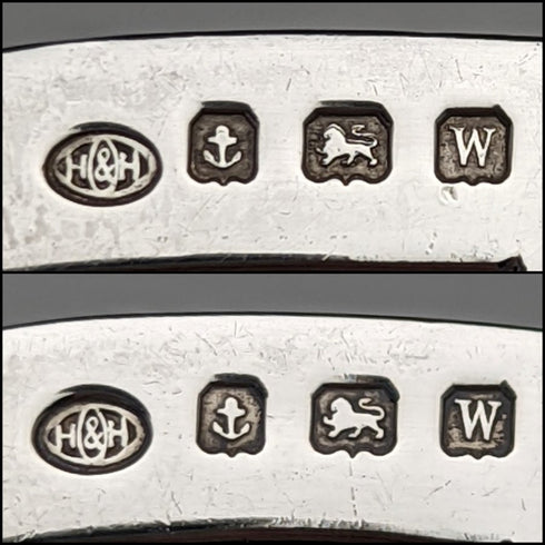 1921 British Antique Pure Silver (925 Silver) Toast Rack Pair Total 216g Hukin & Heath