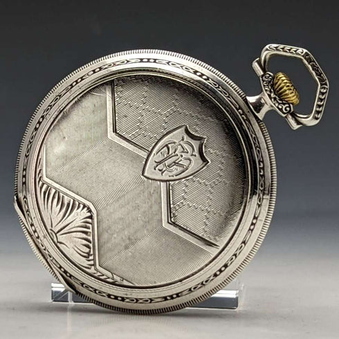 Reloj de bolsillo vintage, buen funcionamiento, suizo, Saturno, decoración Art Déco, caja de plata