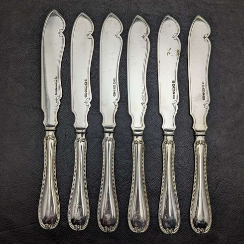 1879年 英国アンティーク シルバープレート 薄型カトラリー 12x2セット Elkington 木箱入り