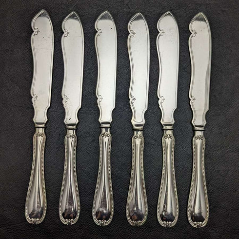 1879年 英国アンティーク シルバープレート 薄型カトラリー 12x2セット Elkington 木箱入り