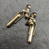Gemelos de plata de ley (sterling silver) fabricados en el Reino Unido con baño de oro y diseño de libra esterlina