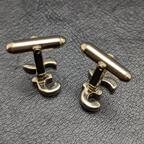 Made in England Sterling Silver Gold Plated Pound Sterling Cufflinks