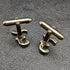 Gemelos de plata de ley (sterling silver) fabricados en el Reino Unido con baño de oro y diseño de libra esterlina