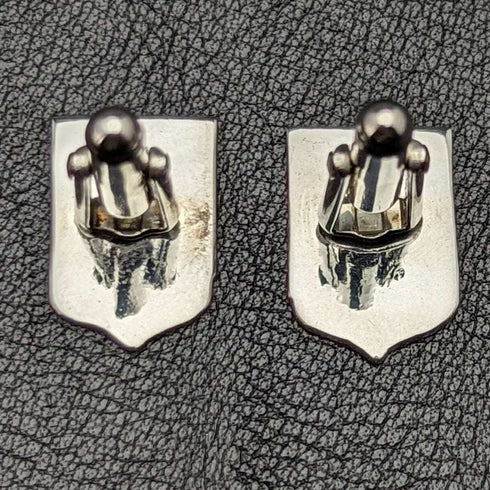British Vintage Sterling Silver Red Cross Design Cufflinks