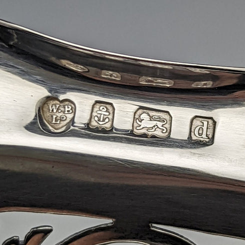 1903 British Antique Pure Silver (925 Silver) Fine Earrings Dish Basket 336g Williams Birmingham