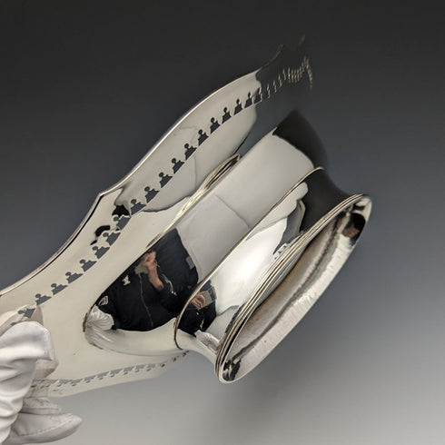 1891 British Antique Pure Silver (925 Silver) Fruit Bowl 272g Walter & John Barnard