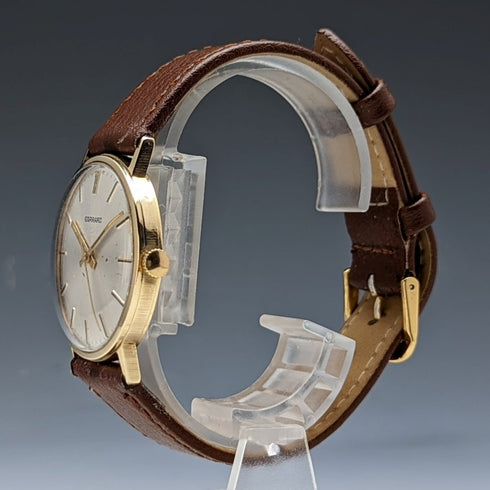 1981 British vintage working fine Garrard K9 solid gold case 3 hands mechanical men's watch