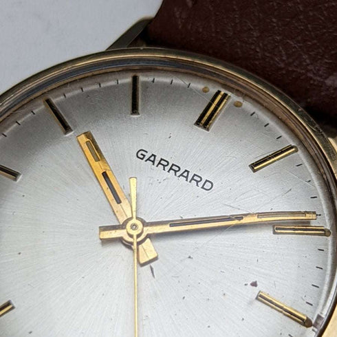 1981년 영국 빈티지, 작동 양호, 가라드(Garrard) K9 금통 케이스, 3핸즈, 기계식 남성용 손목시계