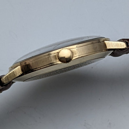 1981 British vintage working fine Garrard K9 solid gold case 3 hands mechanical men's watch