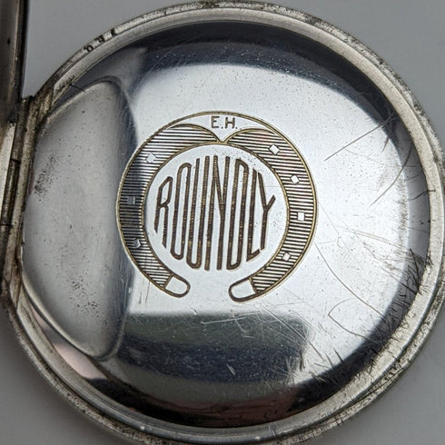 古董好操作瑞士製造 EHRoundly 馬雕塑獵人錶殼機械懷錶