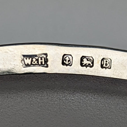 1926年 英国ヴィンテージ 純銀&グラスインナー バターディッシュ 163g Walker & Hall