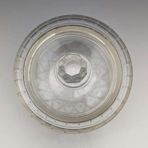 1929 British Vintage Sterling Silver Decorated Cut Glass Jar 351g BM & Co