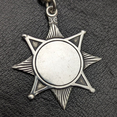 1900年頃 英国アンティーク 純銀(925シルバー)アルバートチェーン 55g メダルフォブ