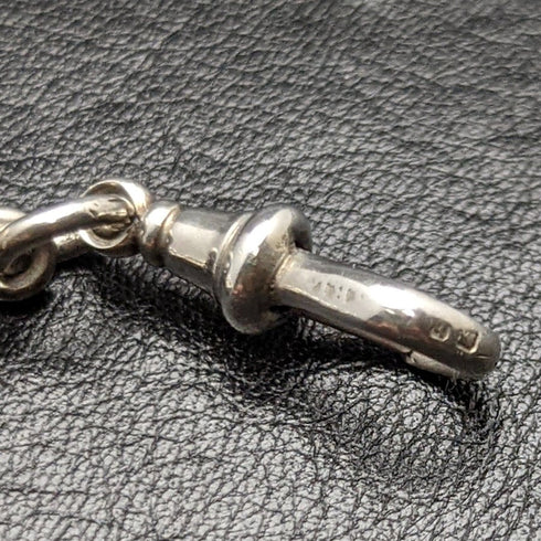 1900年頃 英国アンティーク 純銀(925シルバー)アルバートチェーン 55g メダルフォブ