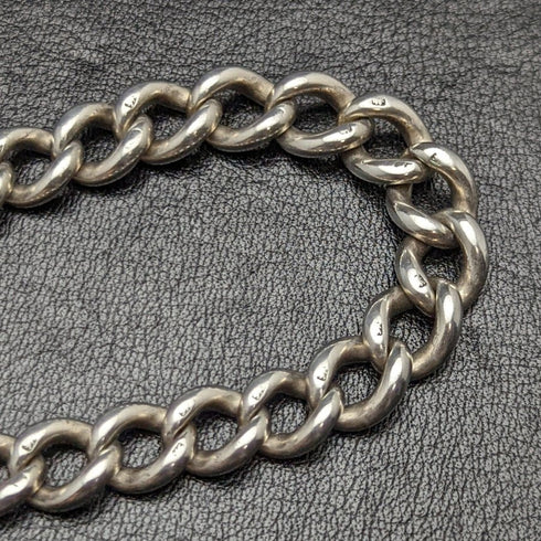 1900年頃 英国アンティーク 純銀(925シルバー)アルバートチェーン 55g メダルフォブ