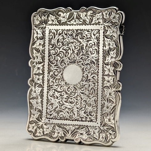 1877年 英国アンティーク 純銀(925シルバー)カードケース 62g Frederick William Bauer