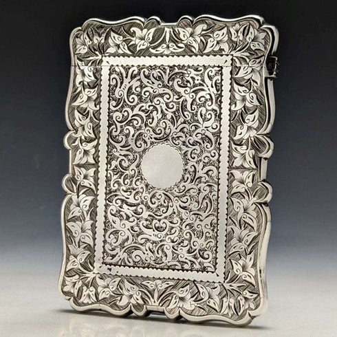 1877 英國古董純銀(925 銀)名片夾 62g Frederick William Bauer