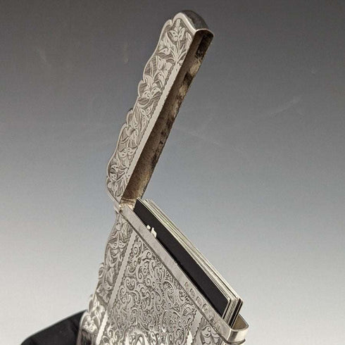 1877 英國古董純銀(925 銀)名片夾 62g Frederick William Bauer
