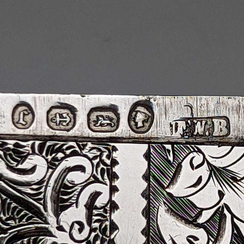 1877 英國古董純銀(925 銀)名片夾 62g Frederick William Bauer