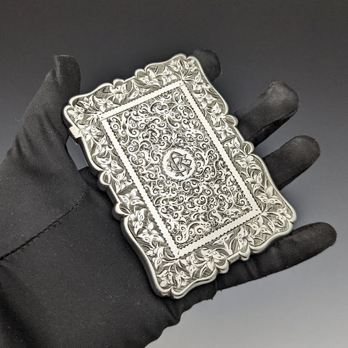 1877年 英国アンティーク 純銀(925シルバー)カードケース 62g Frederick William Bauer