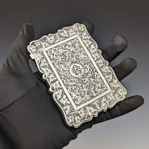 1877 英國古董純銀(925 銀)名片夾 62g Frederick William Bauer