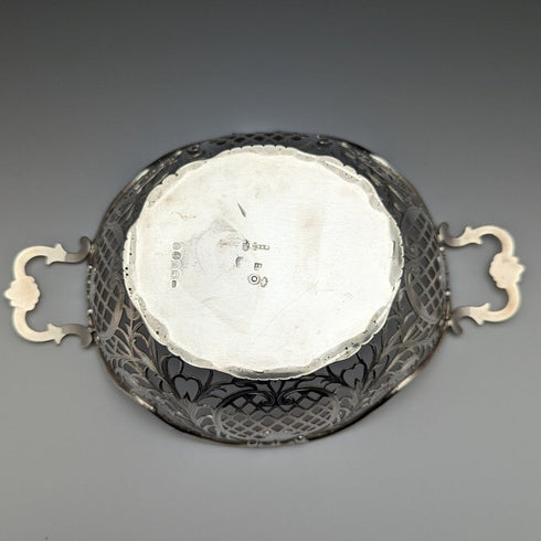 1892 British Antique Sterling Silver Basket Fine Earrings 218g