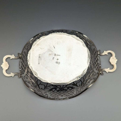 1892 British Antique Sterling Silver Basket Fine Earrings 218g