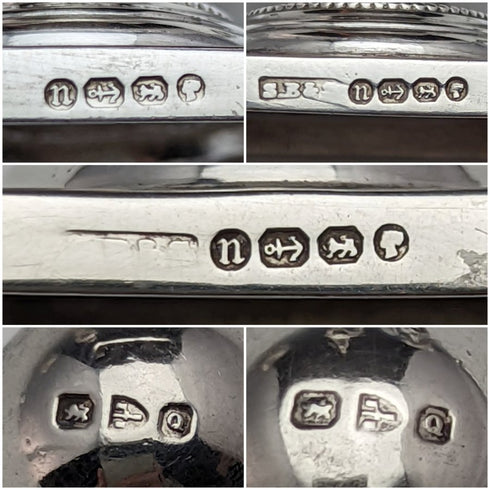 1887 年左右英國古董純銀 Crue(調味容器)套裝盒裝