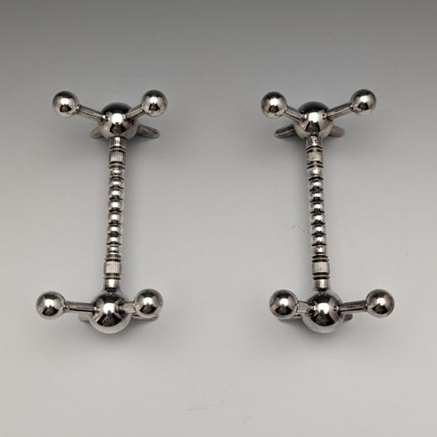 1915 年左右英國古董鍍銀餐巾環和刀架一對盒裝