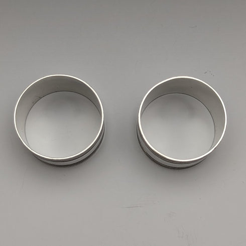 1915 年左右英國古董鍍銀餐巾環和刀架一對盒裝