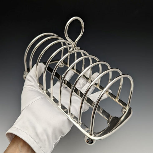 Around 1900 British Antique Silver Plate Large Toast Rack 438g