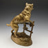 1900 Antique Bronze Pocket Watch Holder Pitbull Statue