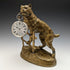 1900 Antique Bronze Pocket Watch Holder Pitbull Statue