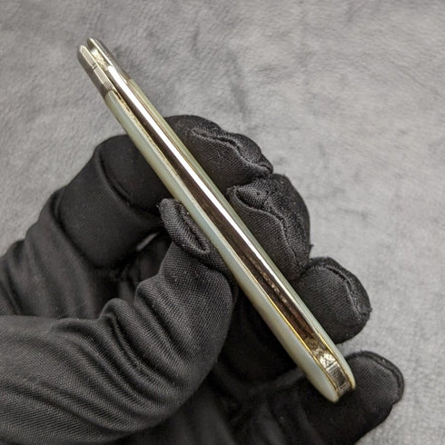 1897年 英国アンティーク 折りたたみペンナイフ 白蝶貝ハンドル 純銀ブレード