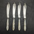 1875 British Antique Fish Cutlery Set 4x2 Sterling Silver Blade White Mother of Pearl Handle in Tray