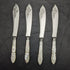 1875 British Antique Fish Cutlery Set 4x2 Sterling Silver Blade White Mother of Pearl Handle in Tray
