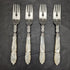 1875 British Antique Fish Cutlery Set 4x2 Sterling Silver Blade White Mother of Pearl Handle in Tray