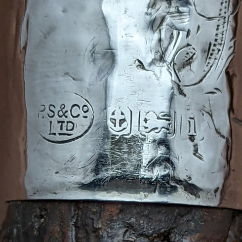 1908 British Antique Men's Walking Stick Deer Antler Clutch Handle 85cm